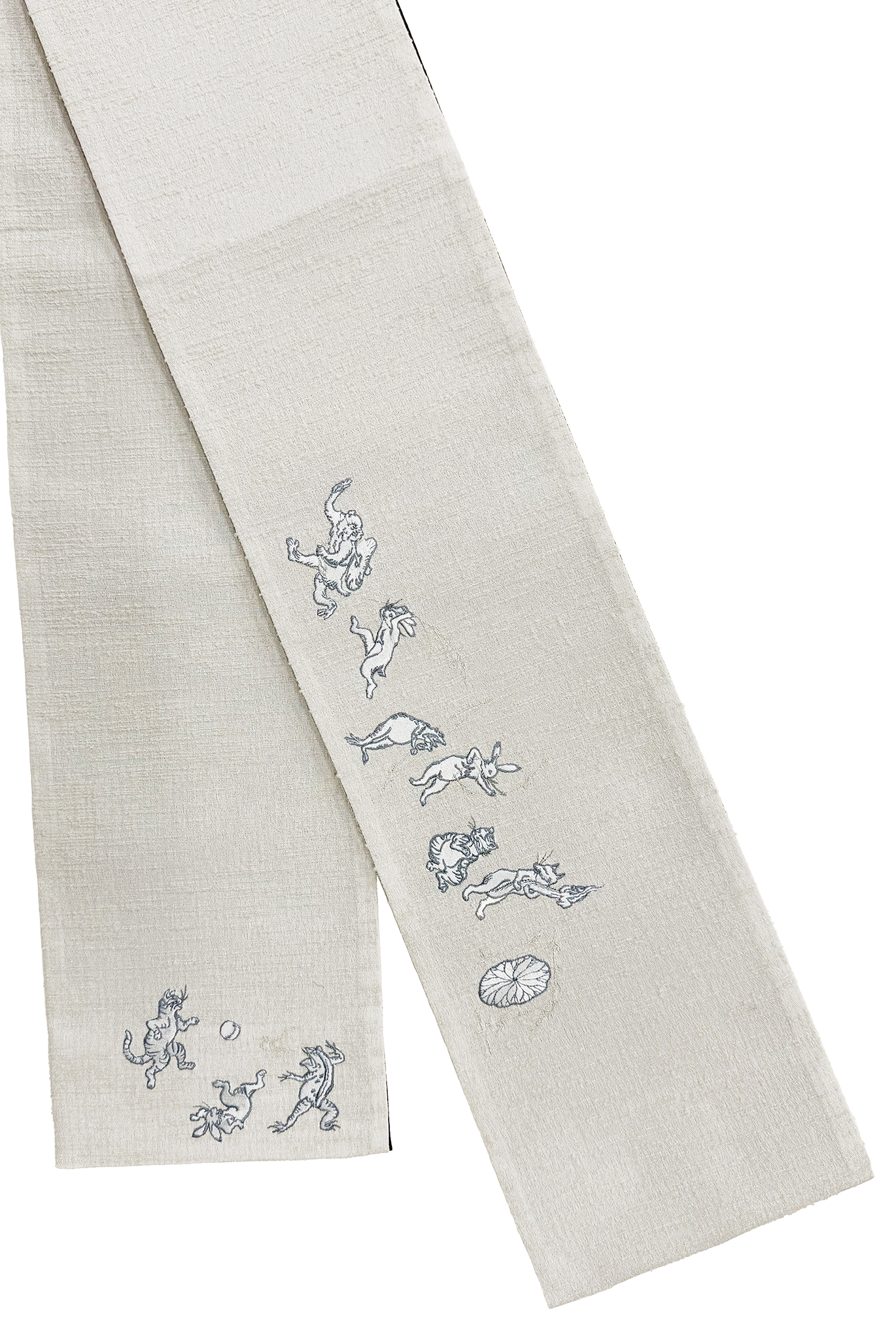 レディス半幅帯/刺繍/猫獣戯画 – 撫松庵公式通販サイト