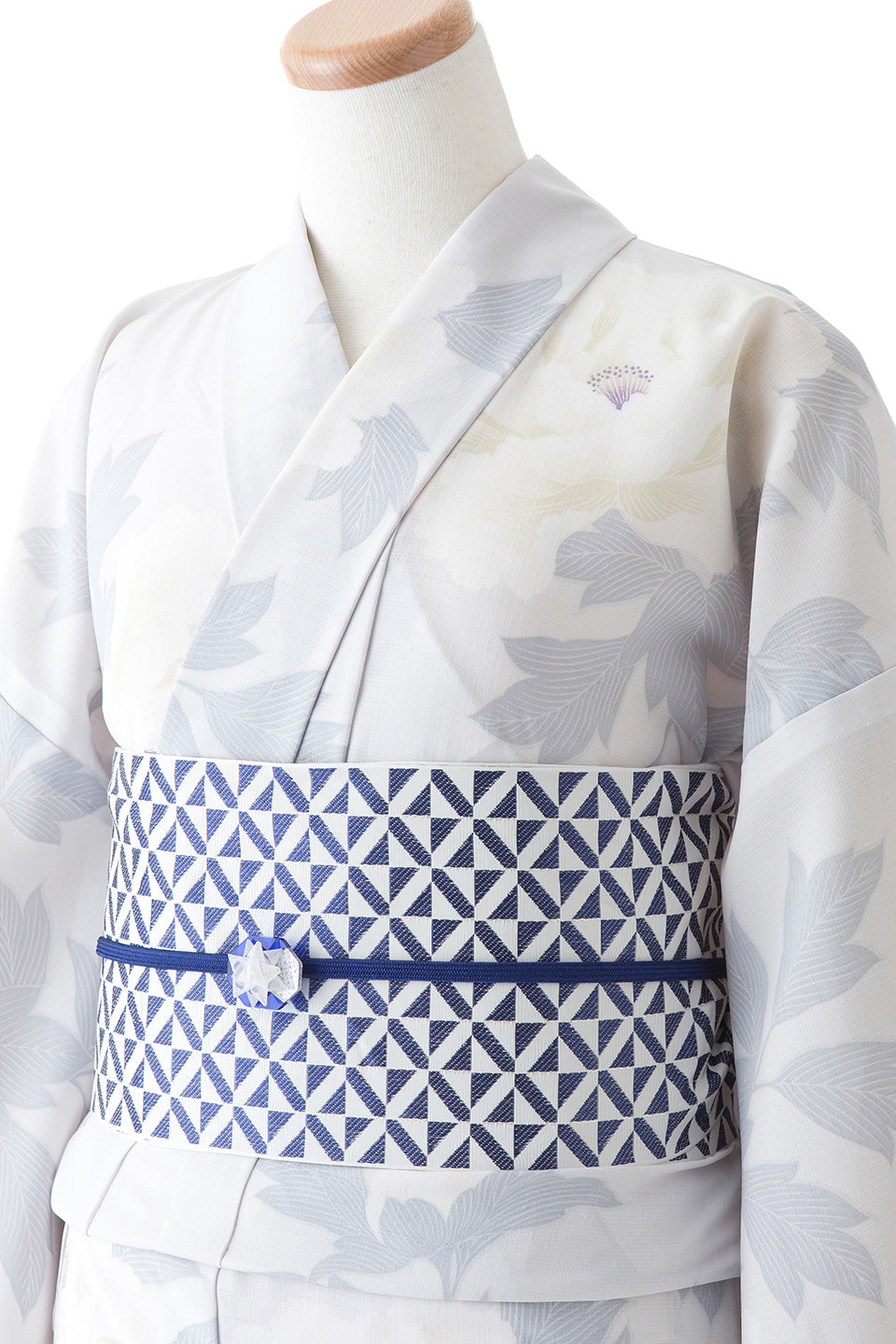 撫松庵　牡丹絞り柄浴衣　ブルーグレー　綿　身丈162弱　裄丈67.5 撫松庵 牡丹絞り柄浴衣 ブルーグレー 綿 身丈162弱 裄丈67.5 着物