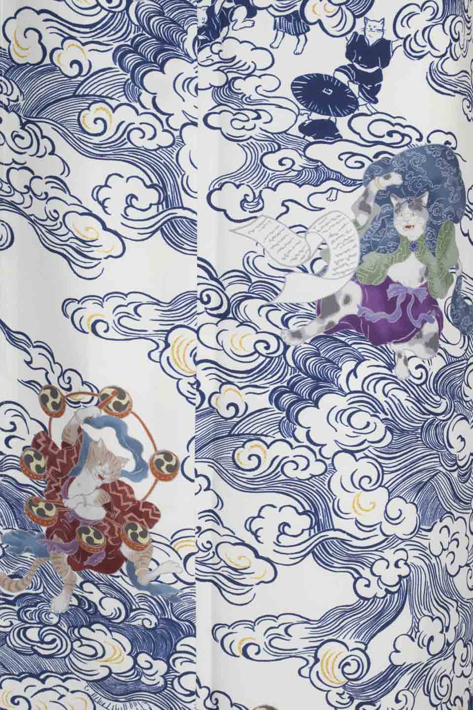 レディスきもの/風神雷神猫