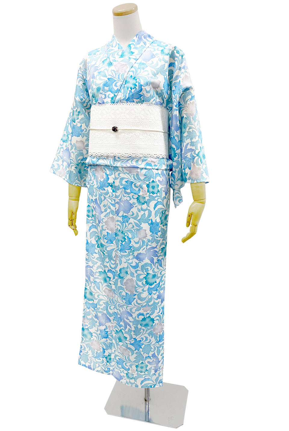 aka 新品 撫松庵 型染金魚 綿絽 洗える夏着物 小紋 浴衣 6211① レディス浴衣/型染金魚 – 撫松庵公式通販サイト